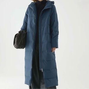 COS Long Hooded Puffer Coat - Size 2 - NWOT